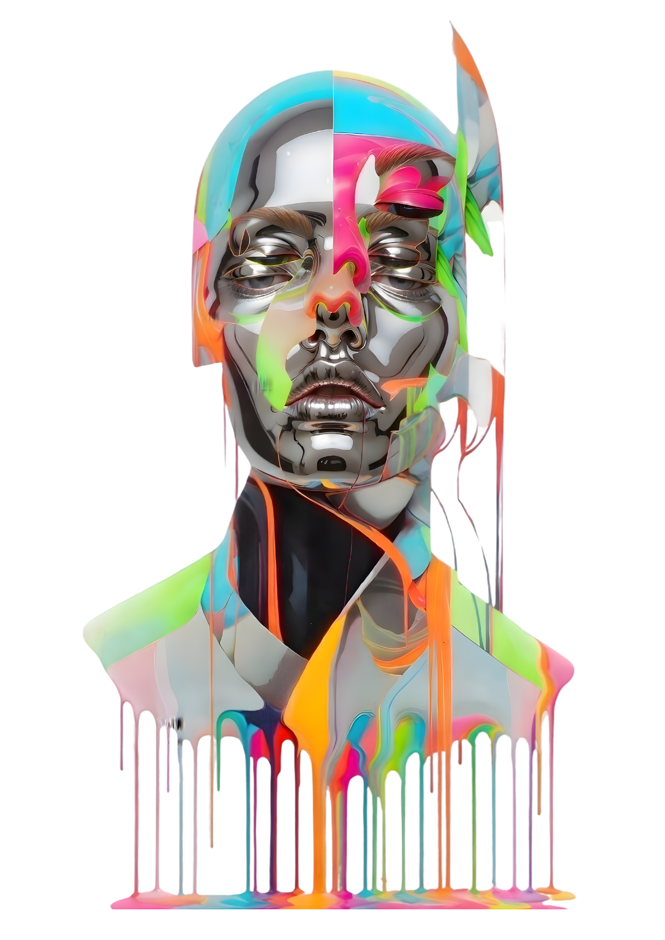 OVERSIZED HOODY WEARABLE ART Drip Face