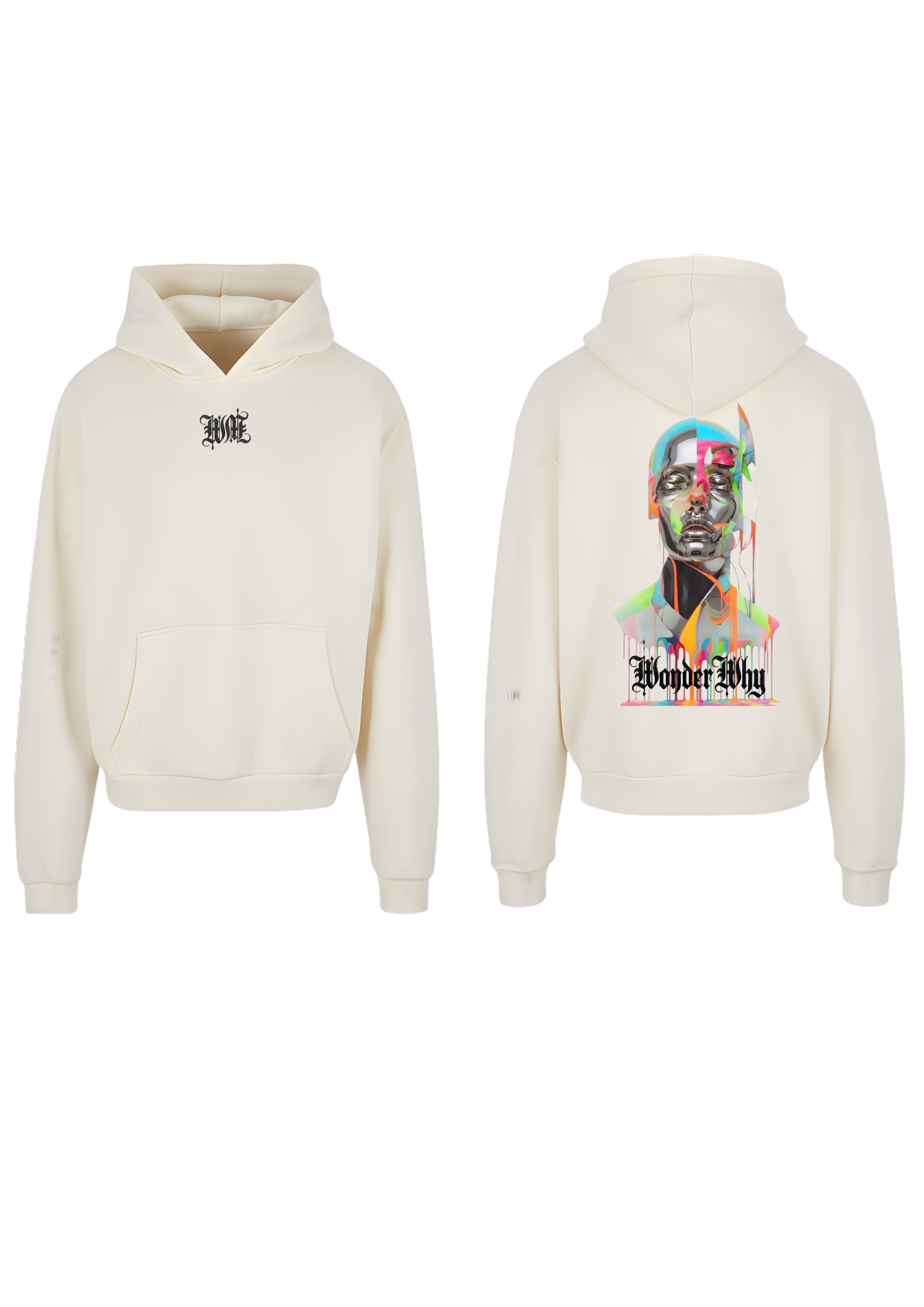 OVERSIZED HOODY WEARABLE ART Drip Face