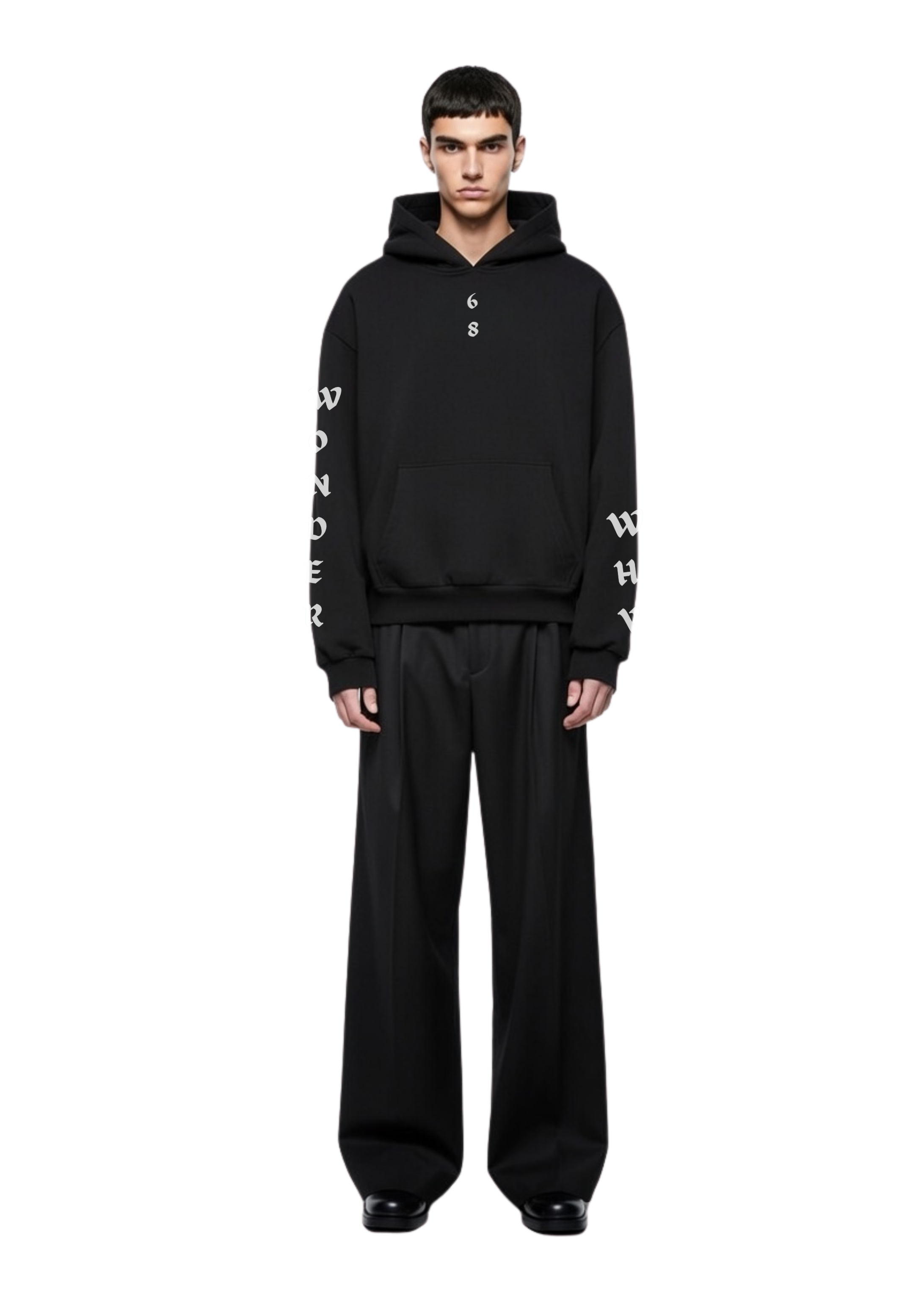 OVERSIZED HOODY WEARABLE ART Never give up